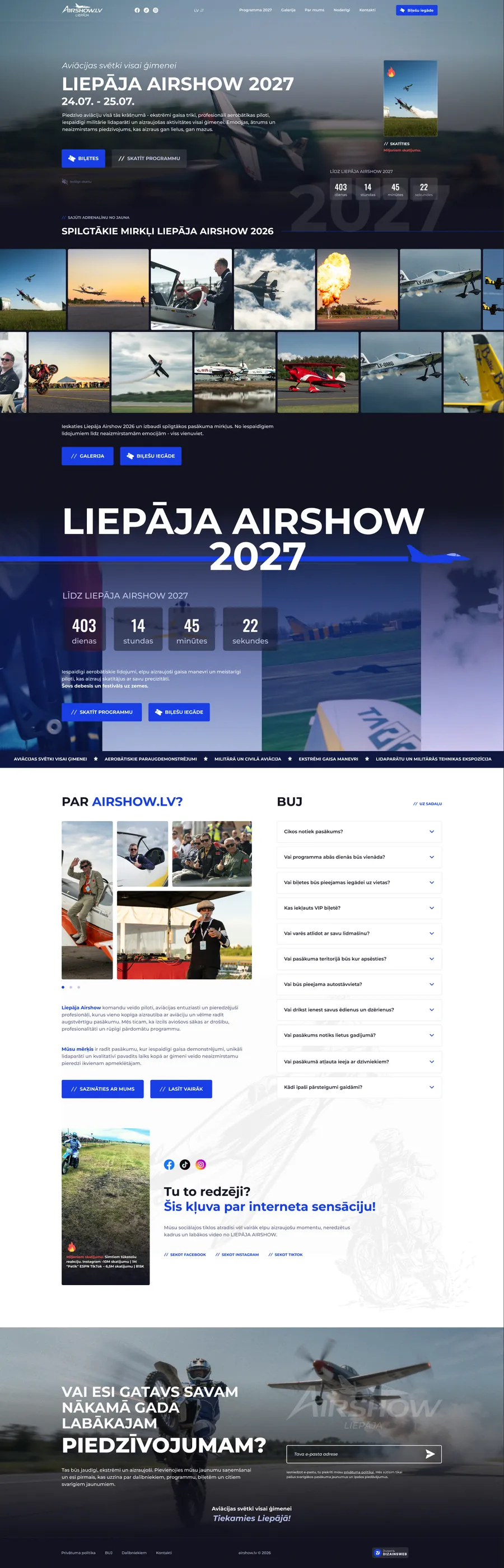 airshow.lv homepage, full length