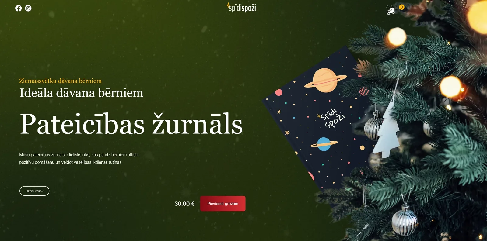 Spidispozi.lv Ziemassvētku pārdošanas lapa