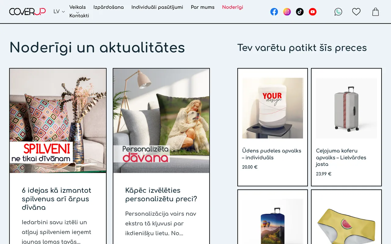 coverup.lv: Insights (screenshot of the live site)