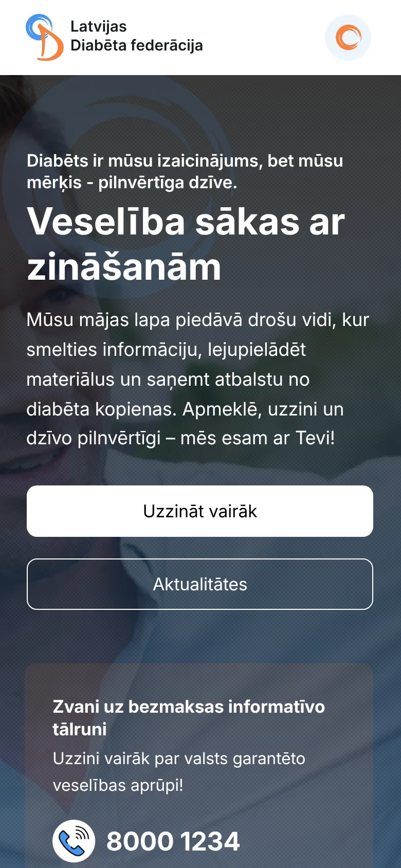 diabets.lv telefonā