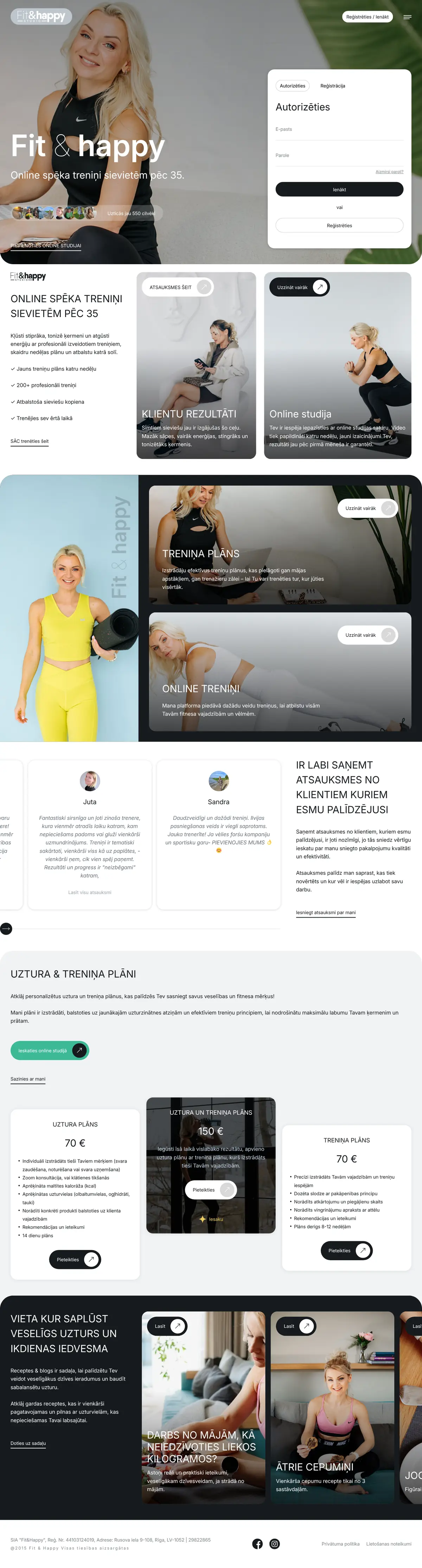 fitandhappy.lv: вся страница