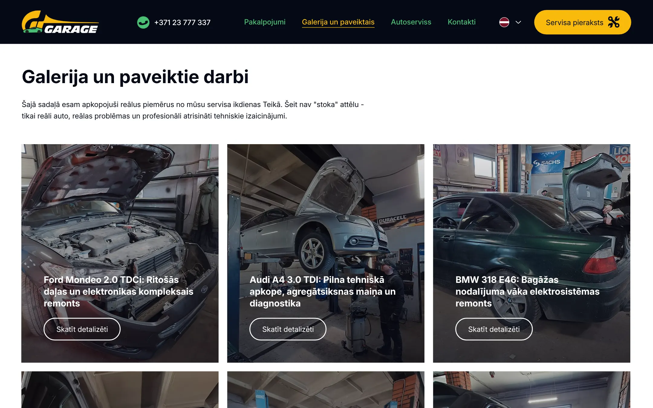 gtgarage.lv: Gallery and completed work