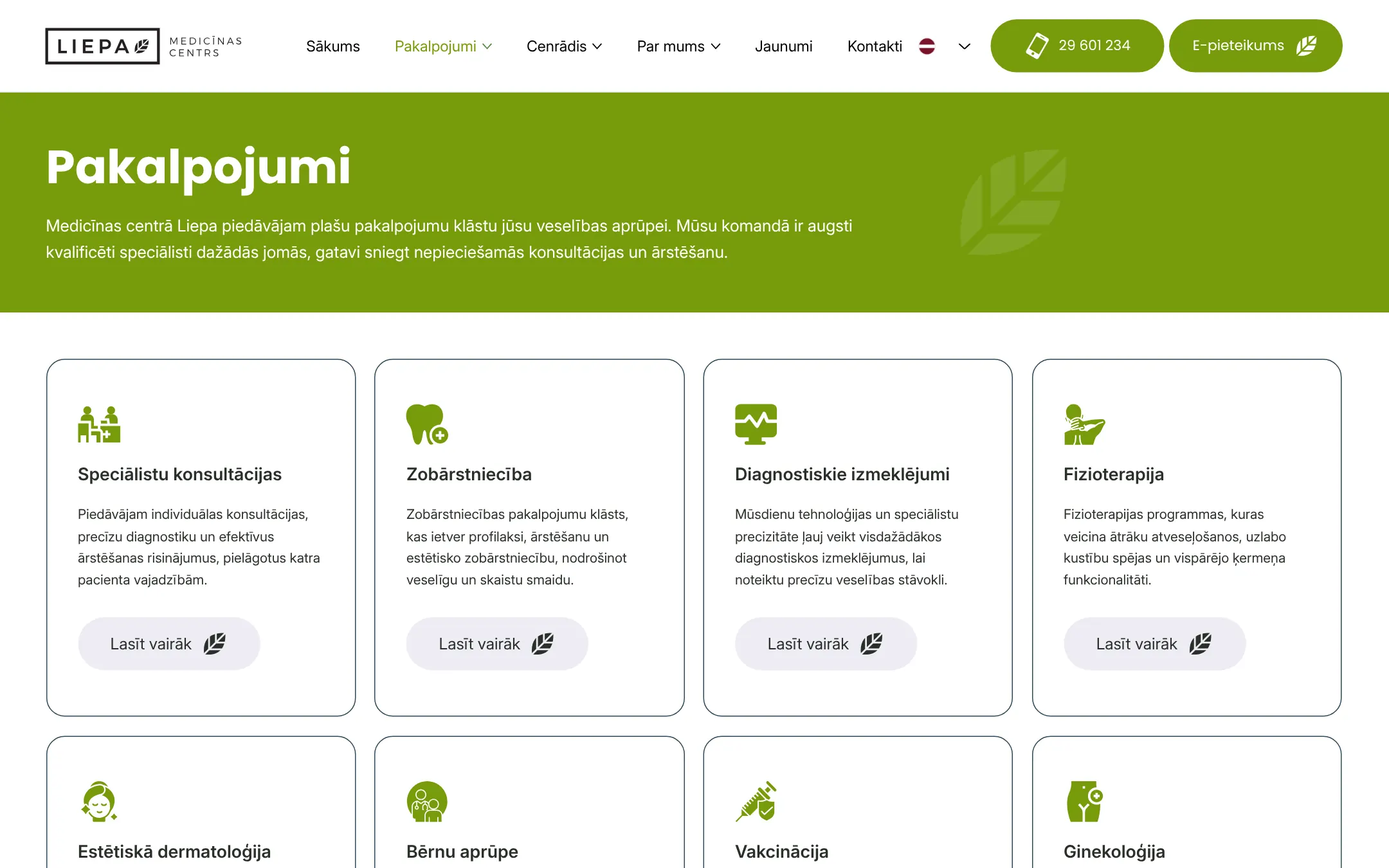 liepamc.lv: Services
