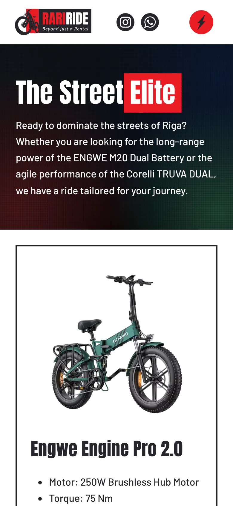 rariride.lv on mobile: Rent A Bike