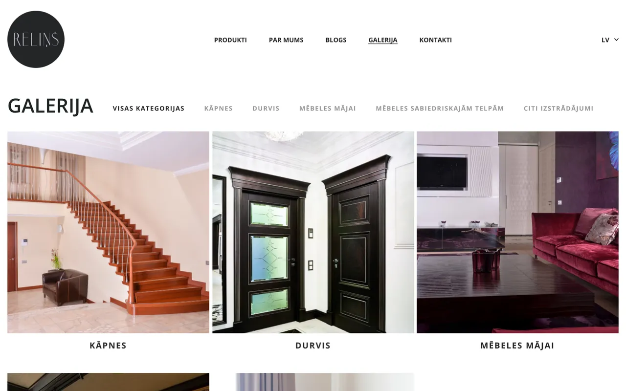relins.lv: Gallery (screenshot of the live site)