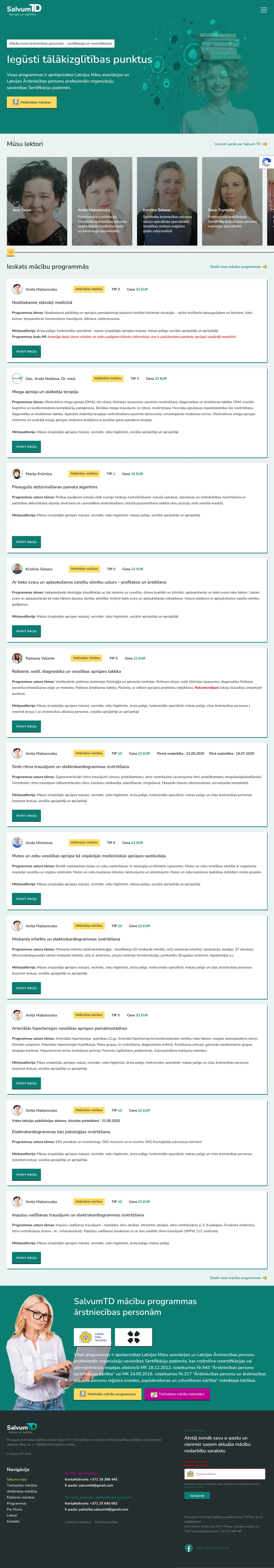 salvumtd.lv: Sākumlapa (ekrānuzņēmums no dzīvās lapas)