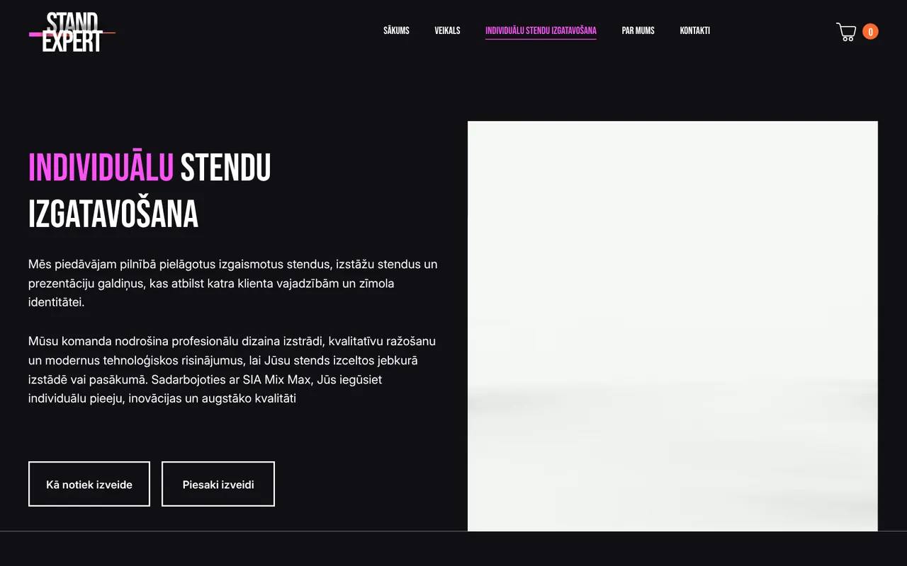 standexpert.lv: Individuāli stendi (ekrānuzņēmums no dzīvās lapas)