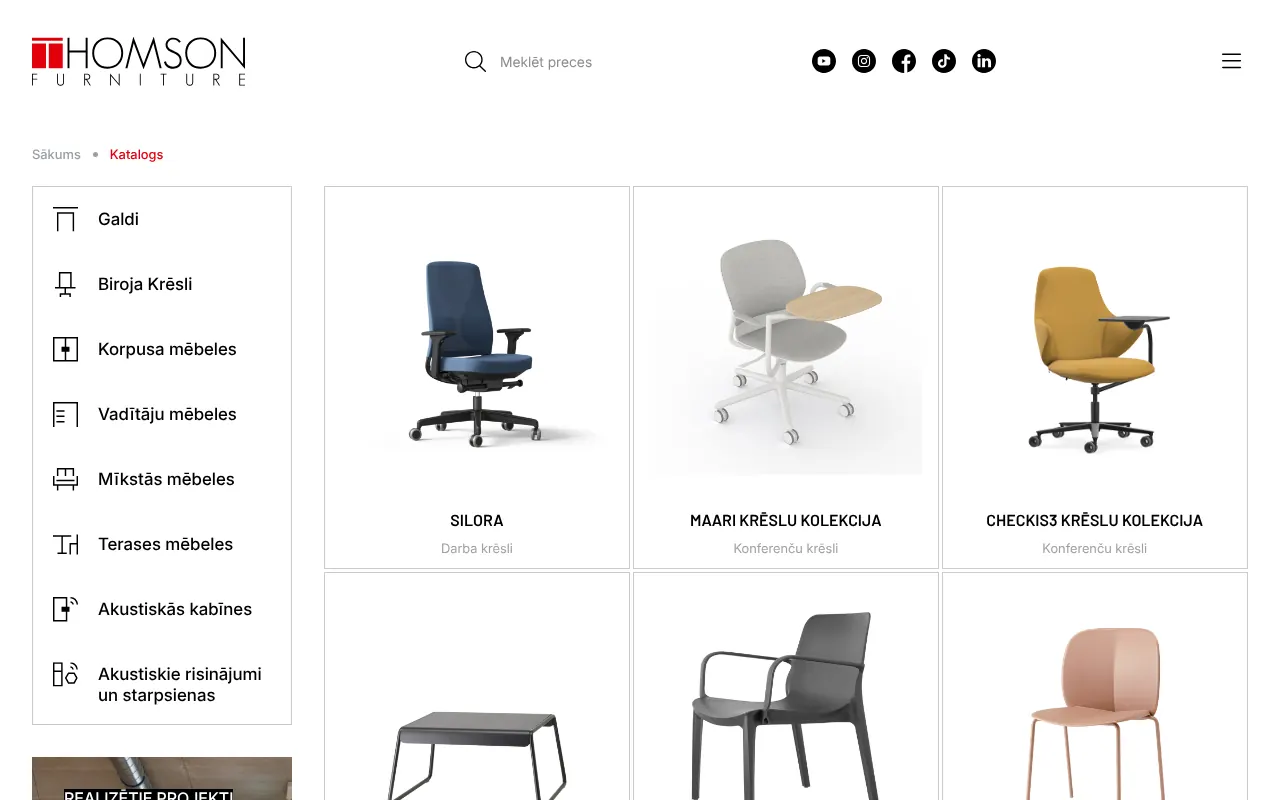 thomsonfurniture.lv: Каталог товаров