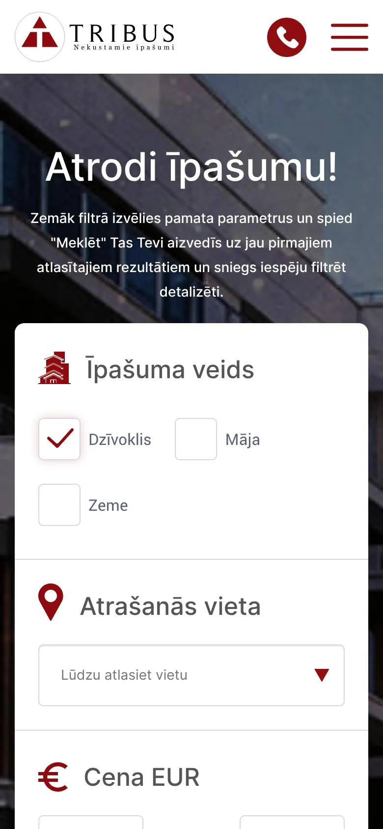 tribus.lv на мобильном: Latviešu