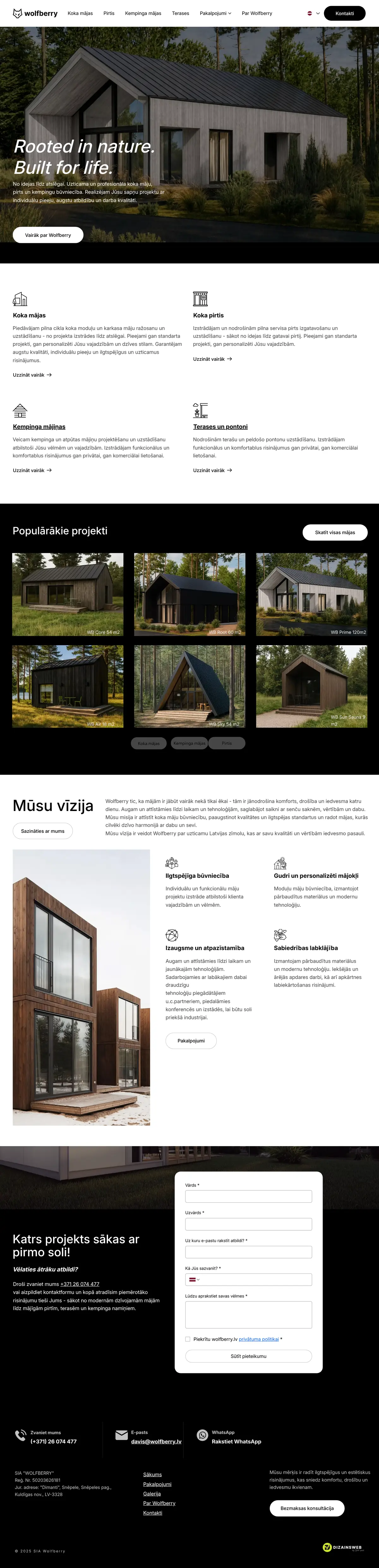 wolfberry.lv: Sākumlapa (ekrānuzņēmums no dzīvās lapas)