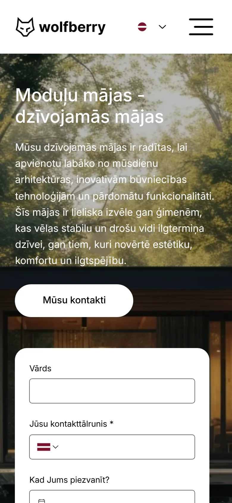 wolfberry.lv на мобильном: Деревянные дома